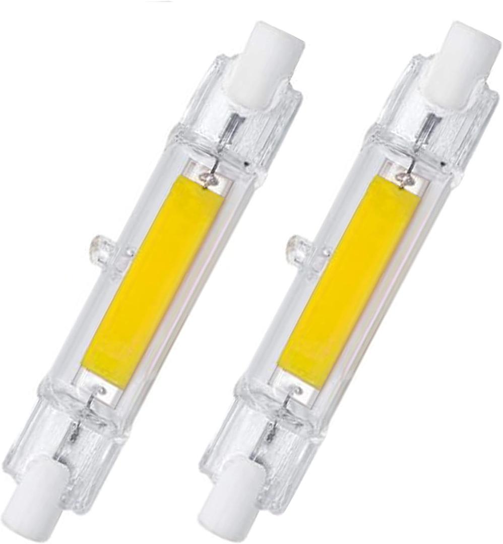 CTKcom 78 mm/3.1 in R7S LED Bulb (2 Pack) 120V 10W White 6000K T3 J Type Halogen Bulb Replacement 100W Halogen Bulb Equivalent Double Ended