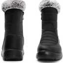 Winter Snow Boots for Women: Mid-Calf Booties with Fur Lined Zipper Comfortable Waterproof Warm Outdoor Shoes (8.5, Black)