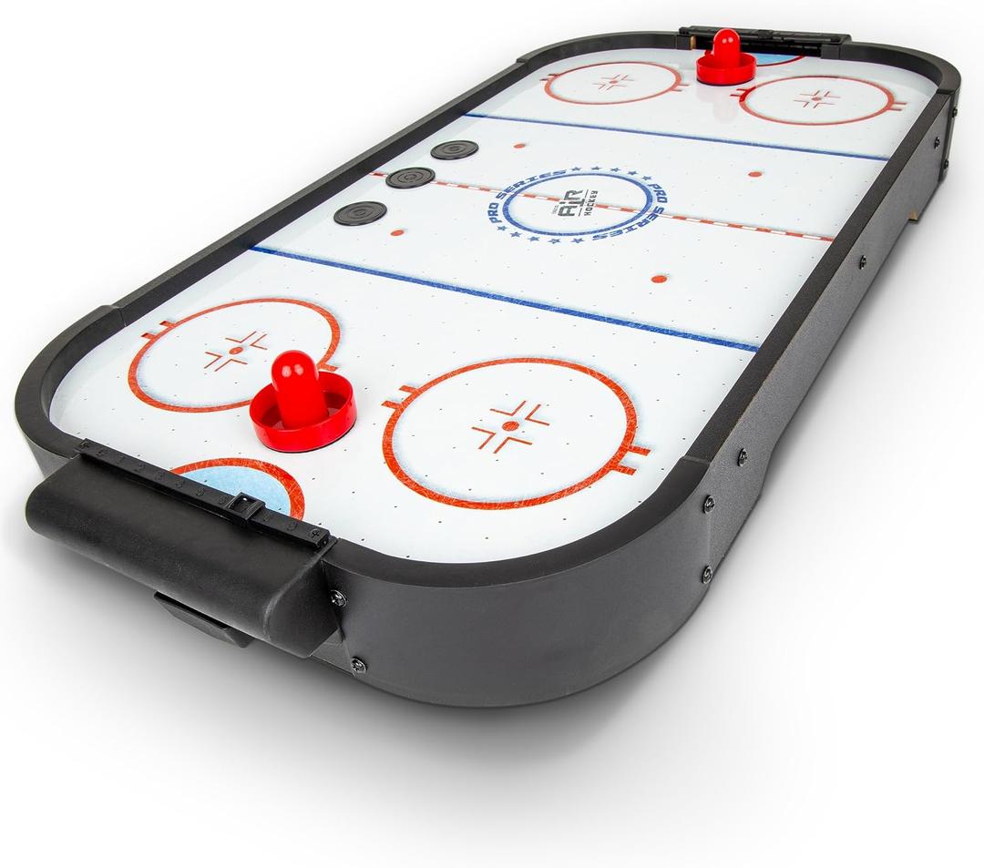 GoSports 30 Inch Table Top Air Hockey Game for Kids - Portable, Battery Operated Game Table - Black