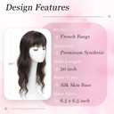 Hair Topper, Big Base 360 3D Hair Toppers for Women with Thinning Crown, 20 Inch Long Curly Wavy Hair Pieces with French Part Clip in Bangs for Daily Use Parties