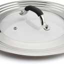 15 inch Large Universal Lid for 11-15" Pans Pots, Stainless Steel Pan Lid Cover for 11 12 13 14 15 In Cast Iron Skillets Frying Pans Woks