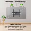 USX MOUNT Full Motion TV Wall Mount for Most 32-70 inch TVs up to 99 lbs, Wall Mount Bracket with Dual Articulating Arms, Swivel, Tilt, Max VESA 400x400mm, TV Mount Fits 12/16 Wood Studs