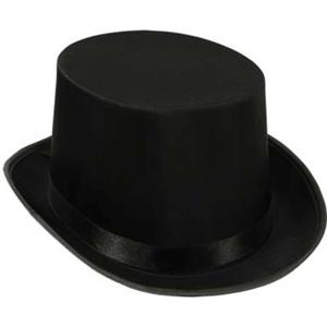 Super Z Outlet Black Top Hat Satin Costume Magician Fancy Style Party Accessory (Black), Large