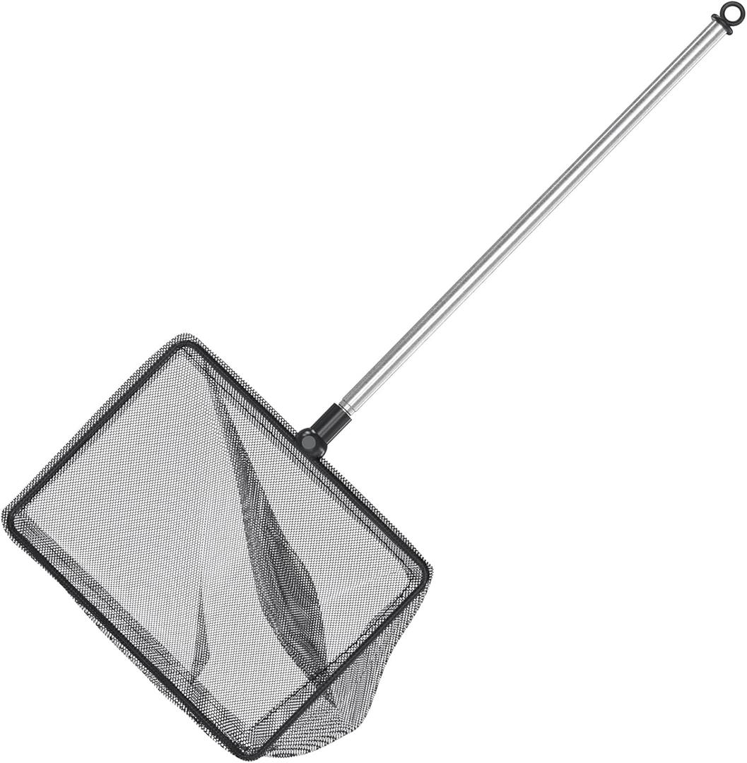 Pawfly Aquarium Fish Net with Extendable 9-24 Inch Long Handle for Betta Fish Tank Small Koi Pond and Pool