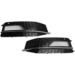 Topteng 1Pair Car Bumper Fog Light Lamp Cover Grille Grill Fit for Audi A4 S-line S4 2013 2014 2015 8K0807682M, 8K0807681L