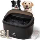 Dog Water Fountain for Large Dogs, 2.1Gal/8L Dog Water Bowl Dispenser, No Spill Automatic Pet Water Fountain for Dogs Cats Multiple Pets with Ultra Quiet Pump, 3 Filter Replacement, Black