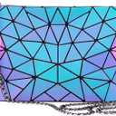 LOVEVOOK Geometric Luminous Purses and Handbags for Women Holographic Reflective Crossbody Bag Wallet