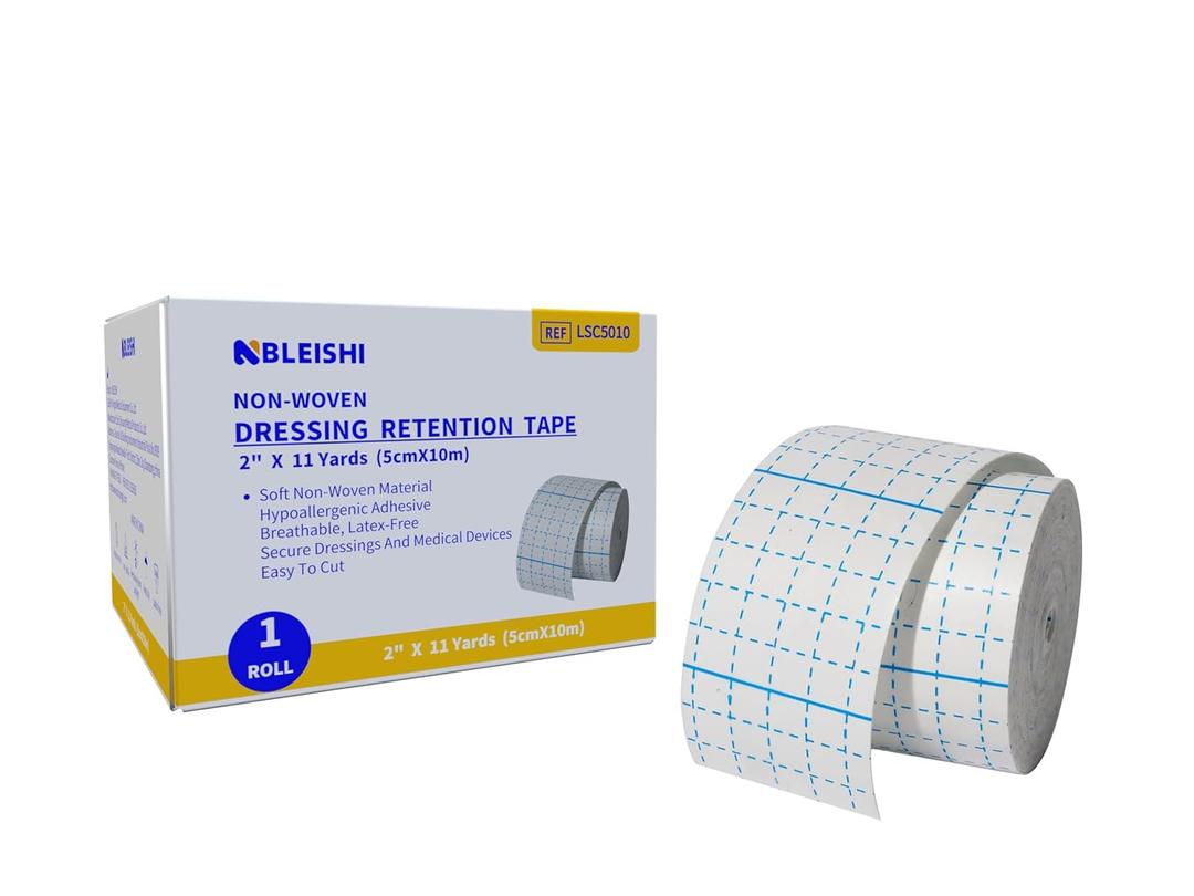 NBLEISHI Non-Woven Dressing Retention Tape,2InchesX11Yards,Gentle Adhesive Bandage, Hypoallergenic and Breathable,Medical Grade Wound Dressing Tape Sensitive Skin for Wound Care（Pack of 1Roll）