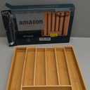 Bellsal Silverware Organizer Kitchen Drawer Organizer Expandable Bamboo Utensil Holder Cutlery Tray for Kitchen Utensil and Flatware Bedroom Office (7 Slots Expandable, Nature)