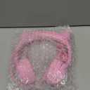 Olyre Girls Headphones with LED Light Up Cat Ears and Sharing Port 85db Volume Limited Kids Headphones,On-Ear LED Children Earphones for School Learning Travel - All Pink