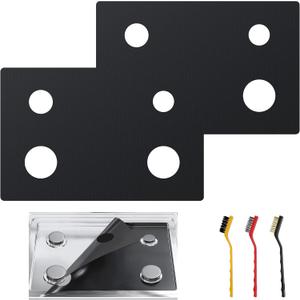 Stove Top Protector for Whirlpool Gas Range - 2 Pcs(Standard) 4 Burners Reusable Splatter & Spill Guard Liner Only Compatible with Models WFG320M0BS & WFG320M0BB & WFG320M0BW & WFG320M0MW & WFG320M0MS
