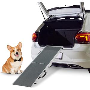 Panther Armor Portable Folding Dog Ramp for Porch Steps, 15" x 48" for Small and Large Dogs up to 240lbs, Outdoor Pet Ramps for Stairs, Non-Slip High Traction Surface, Aluminum Build