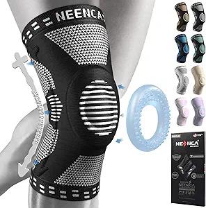 NEENCA Professional Knee Brace, Compression Knee Support with Patella Gel Pad & Side Stabilizers, Medical Knee Sleeve for Pain Relief, ACL,PCL, Meniscus, Injury Recovery, Arthritis, Sports, Workout. M