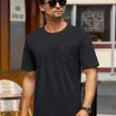 Cotrasen Mens T-Shirts Cotton Short Sleeve Pocket Tee Shirt Casual Crew Neck Moisture Wicking Soft Basic T Shirts (Black, XL)