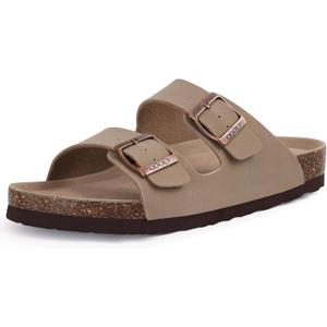 ODOLY Unisex Cork Footbed Slide Sandal, Arch Support Summer Outdoor Sandals with Adjustable Buckle for Women and Men 37