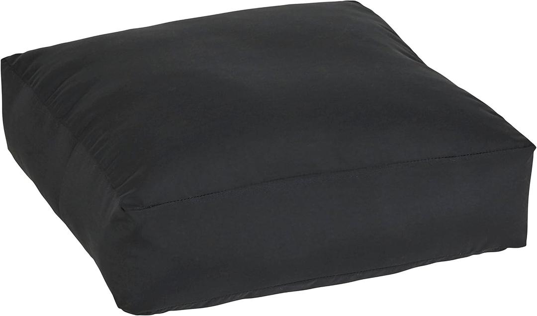 Square Floor Pillow Cushion – Thick Seating Pillow for Adults, Oversized Black Ground Ottoman Pouf for Living Room, Reading & Yoga Meditating