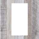 1 Gang Single Decorator GFCI/Rocker Wall Plate Distressed Vintage Rustic Lodge Gray White Grey Taupe Brown Wood Wooden Grain Electrical Outlet Decorative Receptacle Cover Light Switch for Dimmer, USB
