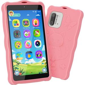 5.50" Touchscreen Kids Toys Smart Phone, Kids Phone with Games & Dual Camera, Toddler Toys Phone, Boys and Girls Learning Toy Phone for 3-9 Years Old (Pink)