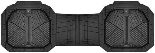CAR PASS Heavy Duty Rubber Rear Car Mat, Deep-Dish Odorless Car Floor Mats All Weather, Universal Trim-to-Fit for SUVs Trucks Sedans, Waterproof Anti-Slip, Black