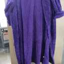 Artfasion Womens Long Fleece Robe - Warm Soft Floor Length Flannel Bathrobes for Winter Thicker Long House Coat with Pockets (Large-X-Large, Grape Purple)