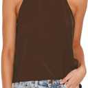 THANTH Womens Tanks Tops Halter Summer Sleeveless Shirts Casual Basic Tee Shirts High Neck Tank Tops