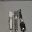 HINMAY Small Silicone Tongs 7-Inch Mini Serving Tongs, Set of 3 (Black Gray White)