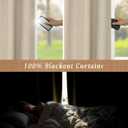LAMIT 100% Blackout Short Linen Curtains 48 Inches Long, Linen Textured Thermal Curtains Back Tab and Rod Pocket Neutral Panels with White Liner for Small Window, 2 Panels, 42 x 48 Inch, Linen