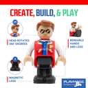 Playmags Magnetic Figures Community Set of 15 Pieces - 2 Inches Play People Perfect for Magnetic Tiles Building Blocks - STEM Learning Toys Children Magnet Tiles Expansion Accessories Pack