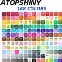 ATOPSHINY Alcohol Markers 168 Colors Drawing Pens Set Dual Tip Permanent Art Markers for Kids and Adult Gifts-168 Black Shell Refillable