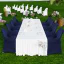 HAINARverS Stretch Spandex Folding Chair Covers 30PCS Universal Fitted Chair Cover Protector for Wedding,Party, Banquet, Holidays, Celebration, Decoration (Navy Blue, 30 PCS)