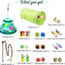 22 PCS Cat Toy Assortment with Crinkle Tunnel, Interactive Cat Toys Variety Pack for Indoor Cats, Kitten Toy Set with Mouse Toy, Feather Toy, Crinkle Balls & Tunnel Toys