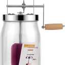 Butter Churn - Wooden Handle Shakes Stainless Steel Gear Manual Butter Maker, Butter Churner Hand Crank Mason Jar, Baking of Top Gadgets Butter Maker Cream Mixer (51oz)