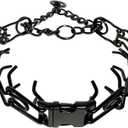 Prong Training Collar for Dogs, Adjustable Dog Pinch Collar with Quick Release Buckle, No Pull Collar for Small Medium Large Dogs, Extra Link and Caps, M