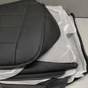 Black Leather Car Seat Covers Fit for Jeep Grand Cherokee 2007-2010 Accessories - Easy Install & Clean - Airbag Compatibility (Black-Full Set)