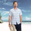 M MAELREG Mens Hawaiian Shirts Short Sleeve Button Down Tropical Beach Floral Solid Print Summer Vacation Mens Casual Shirts (3X-Large, Dreamy Starry Sky)