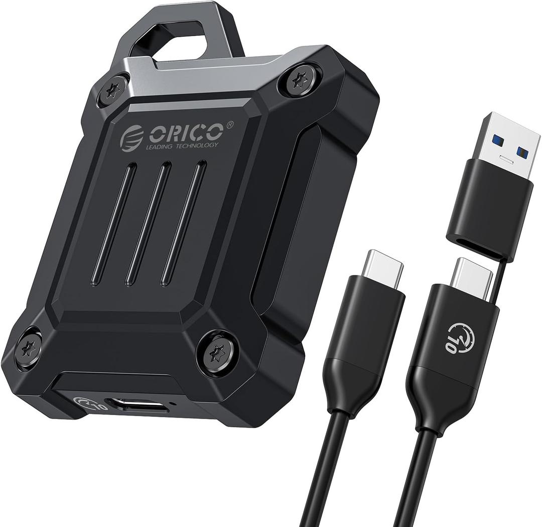 ORICO Full Metal M.2 NVMe 2230 SSD Enclosure, USB C 3.2 Gen2 Type-C 10Gbps to NVMe PCIe Adapter, Compatible with iPhone 15/16 Pro/Pro Max 4K ProRes Recording - XAM2