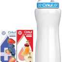 Cirkul 22oz. White Stainless Steel Water Bottle Starter Kit with Blue Lid, 2 Flavor Cartridges (1 LifeSip Fruit Punch and 1 FitSip Mixed Berry) No Sugar, Zero Calorie Drink Mix