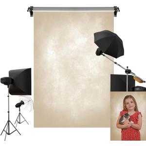 Kate 5x7ft/1.5x2.2m Light Yellow Backdrop Little Brown Gold Abstract Texture Portrait Photography Backgrounds Photo Studio Props (Beige)