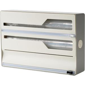 Li & Zhao Plastic Wrap Dispenser with Cutter - 3 in 1 Wrap Organizer with Cutter Foil and Plastic Wrap Organizer Baggie Organizer for Drawer Aluminum Foil Organizer Kitchen Wrap Organizer for 12" Roll