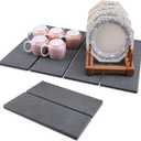 Stone Dish Drying Mat for Kitchen Counter, Foldable Diatomaceous Earth Large Dry Mats Grey 24"16"