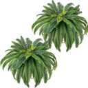 CQURE 45" Fake Ferns Artificial Plants Large,Set of 2 Artificial Boston Ferns Faux Hanging Fake Plants for Outdoors Planter Home Garden Decor,60 Branches