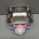 kathson Crate Dog Bowl, Removable Stainless Steel Hanging Pet Kennel Cage Bowl Food & Water Feeder Coop Cup for Puppy, Cat, Rabbit,Guinea Pigs 2pcs Large Square(Blue,Pink)