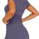 SAMPEEL Womens Two Piece Lounge Sets Casual Summer Outfits 2 Piece Short Matching Clothing Set (Purple, L)