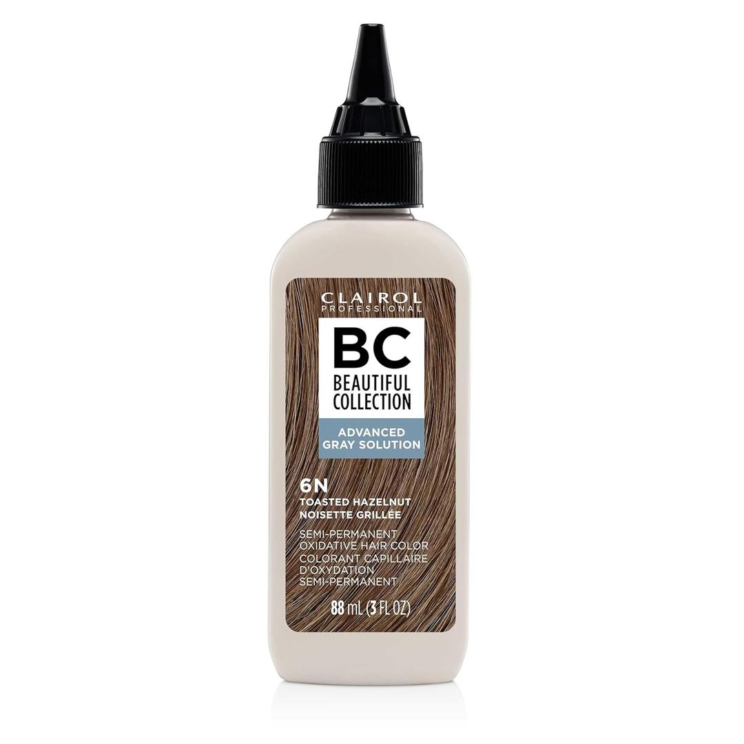 Clairol Professional Beautiful Collection Advanced Gray Solutions | Semi-Permanent Hair Color with Gray Coverage for All Hair Textures | Packaging May Vary (6N Toasted Hazelnut)
