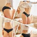 UNDER THE SEA Cotton Underwear for Women 6 Pack Sexy Bikini High Cut Breathbale Cheeky Panties Underwear Womens Lingerie (Black, S)