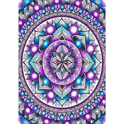 JFYHAB Mandala Diamond Painting Kits for Adults,5D Rhinestone Diamond Art Kits for Adults Kids Beginner,DIY Flowers Round Full Drill Diamond Painting Kit Arts Craft for Home Wall Decor 12X16inch