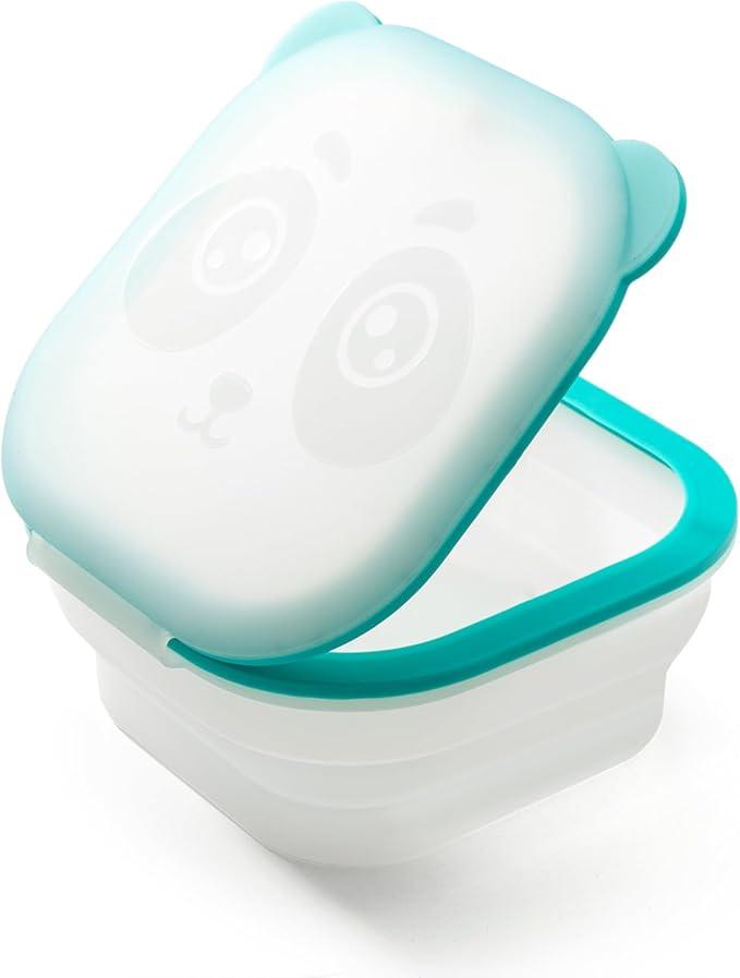 Magnetic Silicone Food Storage Containers, Collapsible Bowls for Camping，Collapsible Food Containers，BPA Free,Microwave & Dishwasher Safe,Panda Design for Kitchen,Snacks,Space Saving Design