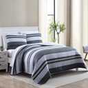 Nautica - King Quilt Set, Cotton Reversible Bedding, Bedding Set for All Seasons (Ardmoore Grey, King)