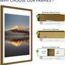 20x30 Poster Frame, Rustic Brown Wood Frame with 16x24 Mat, 3 Pack