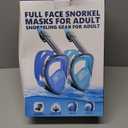 QingSong Full Face Snorkel Mask for Adults, Snorkeling Gear with Camera Mount, 180 Degree Panoramic View Snorkel Set Anti-Fog Anti-Leak (Large-X-Large, 2 Pack - Black+Black Green)